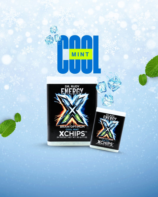 Dr. Rudy X Energy XChips™ — Mint Flavor (2-Pack) | Natural Caffeine + L-Theanine
